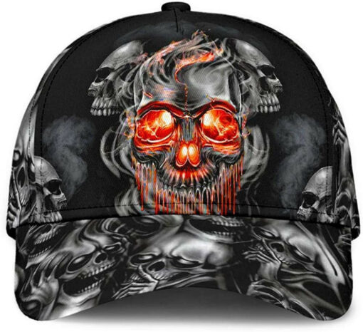 Skull Smoke Mystery Black1 3D Printed Unisex Hat Classic Cap, Snapback Cap, Baseball Cap