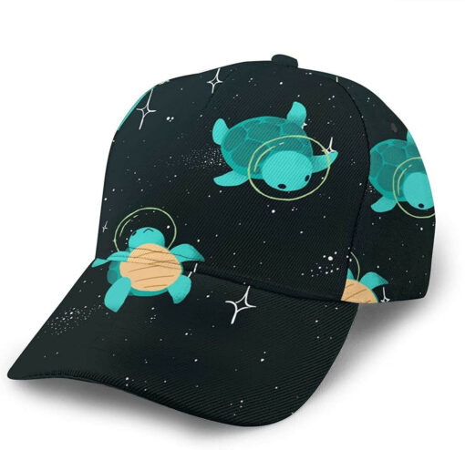 Space Turtle Print Casual Baseball 3D Cap Adjustable Twill Sports Dad Hats for Unisex Hat Classic Cap - Image 2