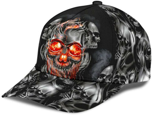 Skull Smoke Mystery Black1 3D Printed Unisex Hat Classic Cap, Snapback Cap, Baseball Cap - Image 2