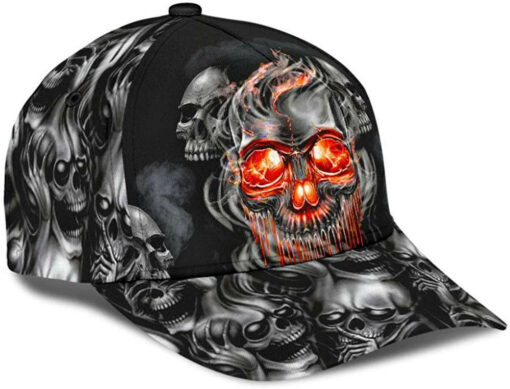 Skull Smoke Mystery Black1 3D Printed Unisex Hat Classic Cap, Snapback Cap, Baseball Cap - Image 3