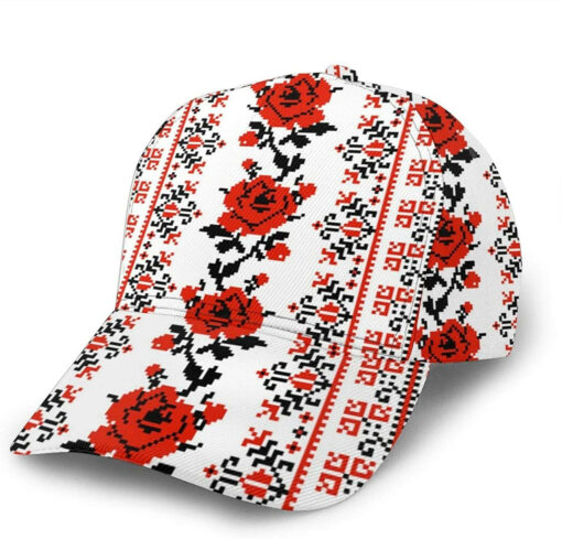 Embroidery Style Rose Women's Crisscross Ponytail Hat Classic Cap - Image 2