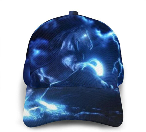 Thunder Horses Blue Lightning Adjustable Trucker Hat Classic Cap