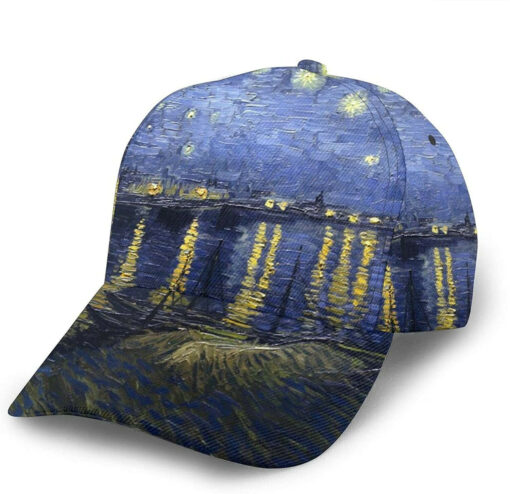 Starry Night Classic Baseball 3D Cap Adjustable Twill Sports Dad Hats for Unisex - Image 2