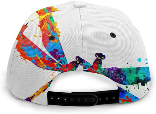 Paint Splash Dragonfly Print Hat Classic Cap Baseball 3D Cap Adjustable Twill Sports - Image 3