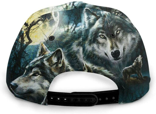 Wolf Print Classic Baseball 3D Cap Adjustable Twill Sports Dad Hats for Unisex - Image 3