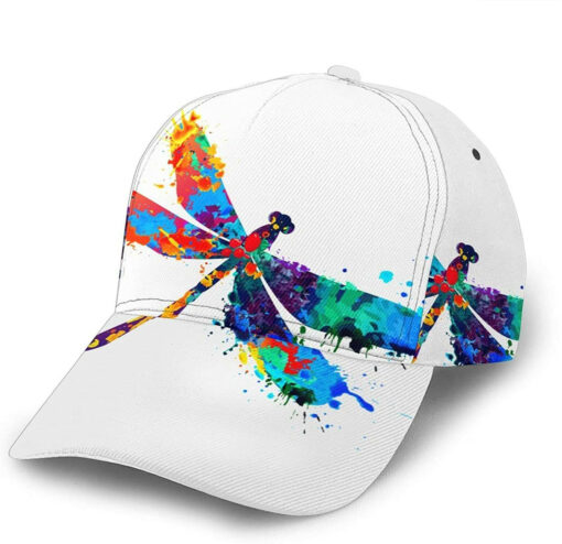 Paint Splash Dragonfly Print Hat Classic Cap Baseball 3D Cap Adjustable Twill Sports - Image 2