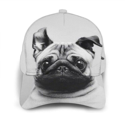 Pug Classic Cap Baseball 3D Cap Adjustable Twill Sports Dad Hats for Unisex