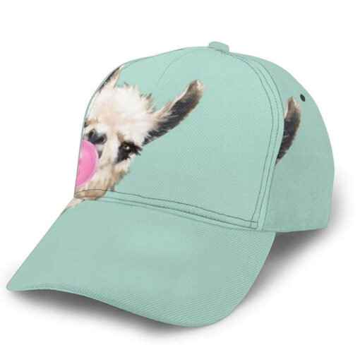 Llama Blowing Bubble Gum Fashion 3D Caps Trucker Hats Hip Hop Hat Black Hat Classic Cap - Image 2