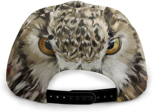 Watercolor Cool Owl Head Classic Baseball 3D Cap Adjustable Twill Sports Dad Hats for Unisex Hat Classic Cap - Image 3