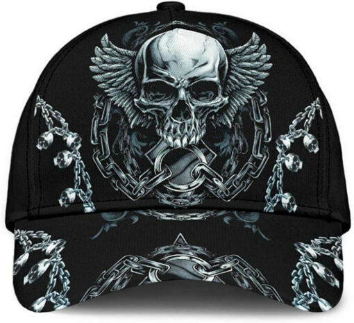 Skull Winged Skeleton With Chains Beautiful Cap 3D Classic Cap