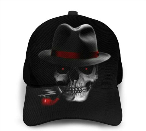 Baseball Cap Black Skull with Hat Smoking Fashion Caps Trucker Hats Sports Hat