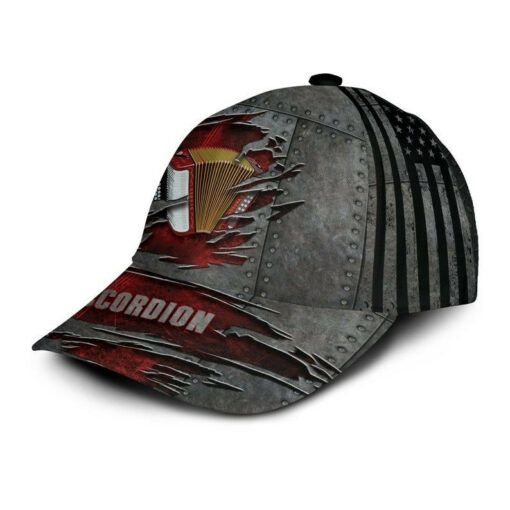 Personalized Custom Name Accordion American Flag 3D Cap For Accordion Loversaccordion cap, accordion hat, music cap - Image 3