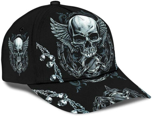 Skull Winged Skeleton With Chains Beautiful Cap 3D Classic Cap - Image 2