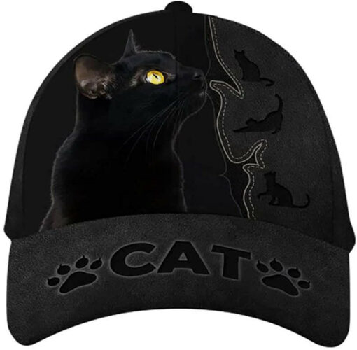 Black Cat Wonderful 3D Printed Unisex Hat Classic Cap, Snapback Cap, Baseball Cap