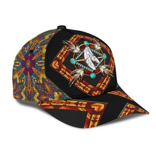 American Native Chief Feathers Hat Classic Cap - Image 4