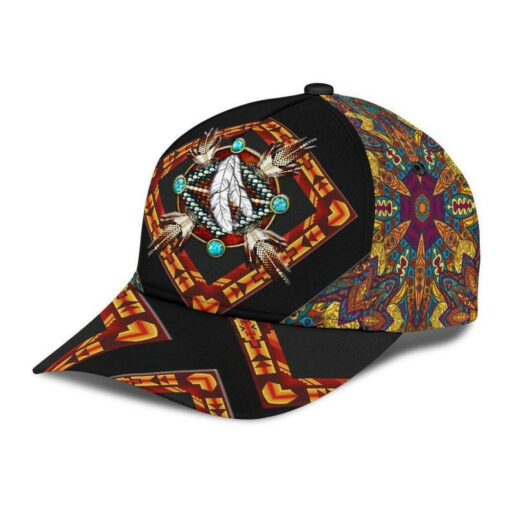 American Native Chief Feathers Hat Classic Cap - Image 3