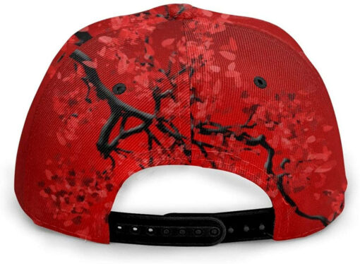 Red Cherry Blossom Baseball 3D Cap Adjustable Hat Dad Cap Athletic Baseball Fitted Cap Hat Classic Cap - Image 3