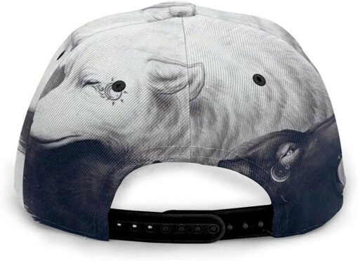 Yin Yang Wolf Print Casual Baseball 3D Cap Adjustable Twill Sports Dad Hats for Unisex Classic Cap - Image 3