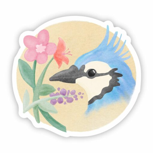 Bluejay Floral Sticker